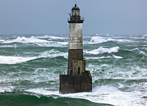 Photo The Ar-Men lighthouse in the Sein causeway, Brittany par Philip Plisson