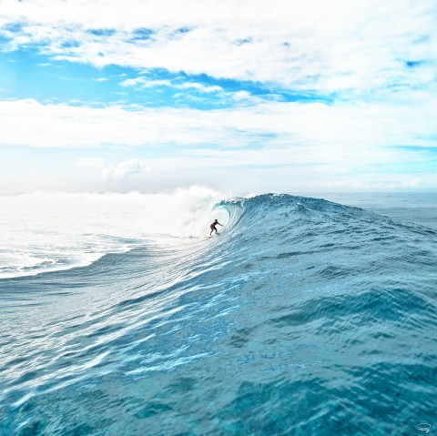 Photo Surf à Teahupoo, Tahiti par Philip Plisson