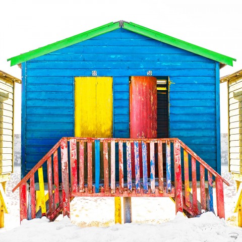 Photo Cabane de plage bleue, Afrique du Sud par Philip Plisson