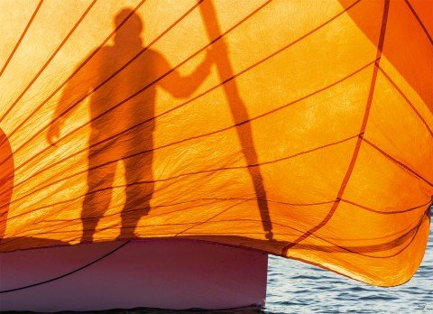 Photo In the shade of the spinnaker par Philip Plisson