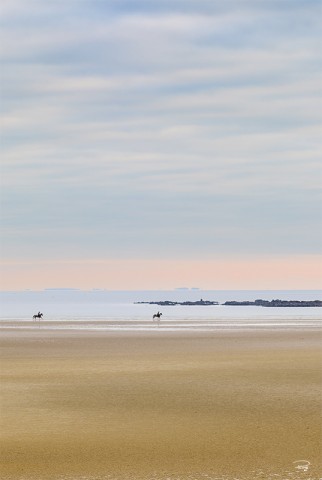 Photo Chevaux sur la plage du Men-Du par Philip Plisson